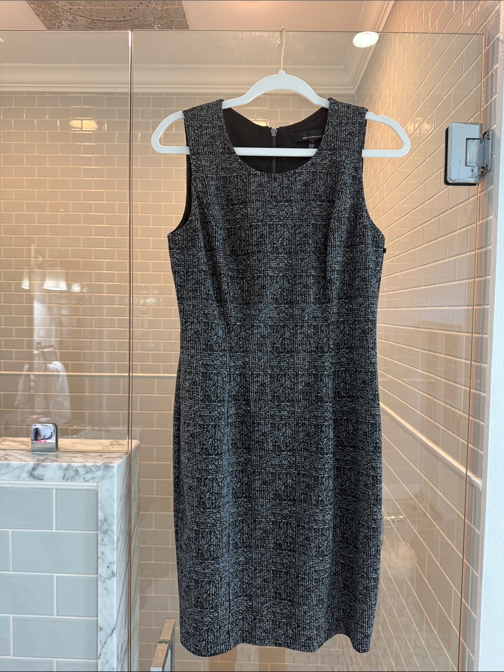 White House Black Market Black & Gray Tweed Sheath Dress